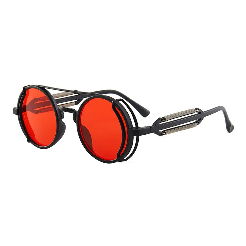 red lens round sunglasses