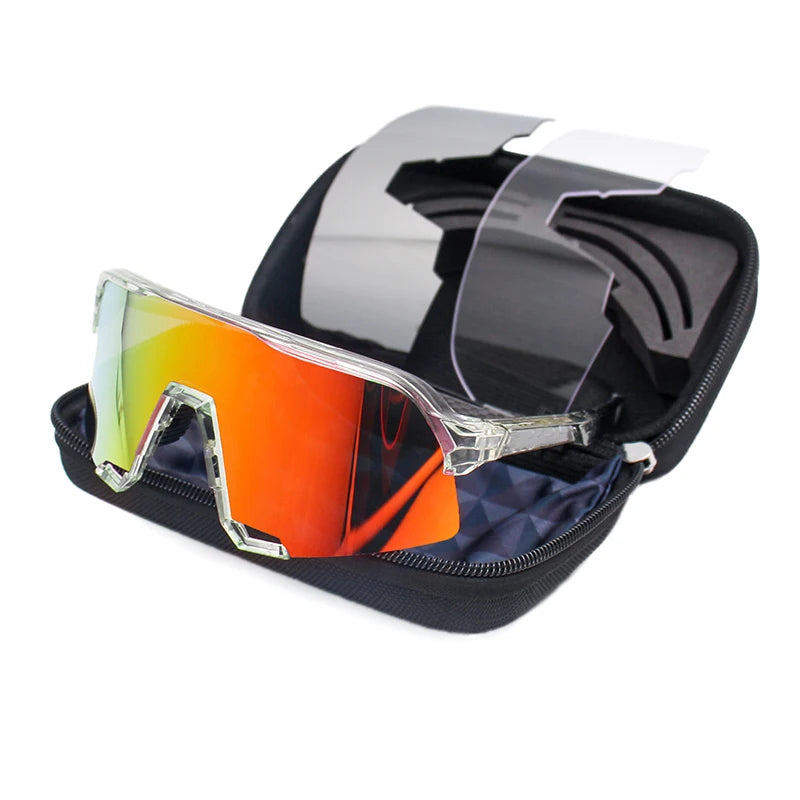 orange and yellow polarized sport sunglasses