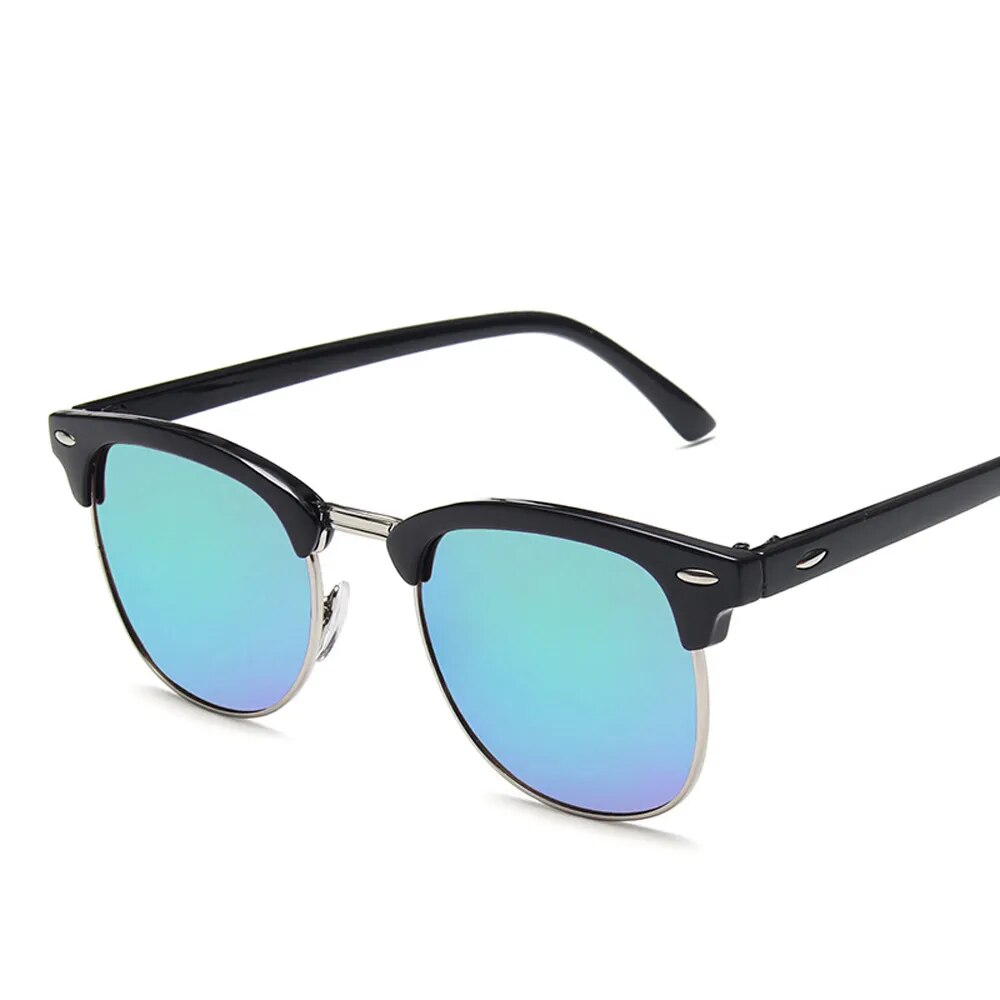 blue round sunglasses