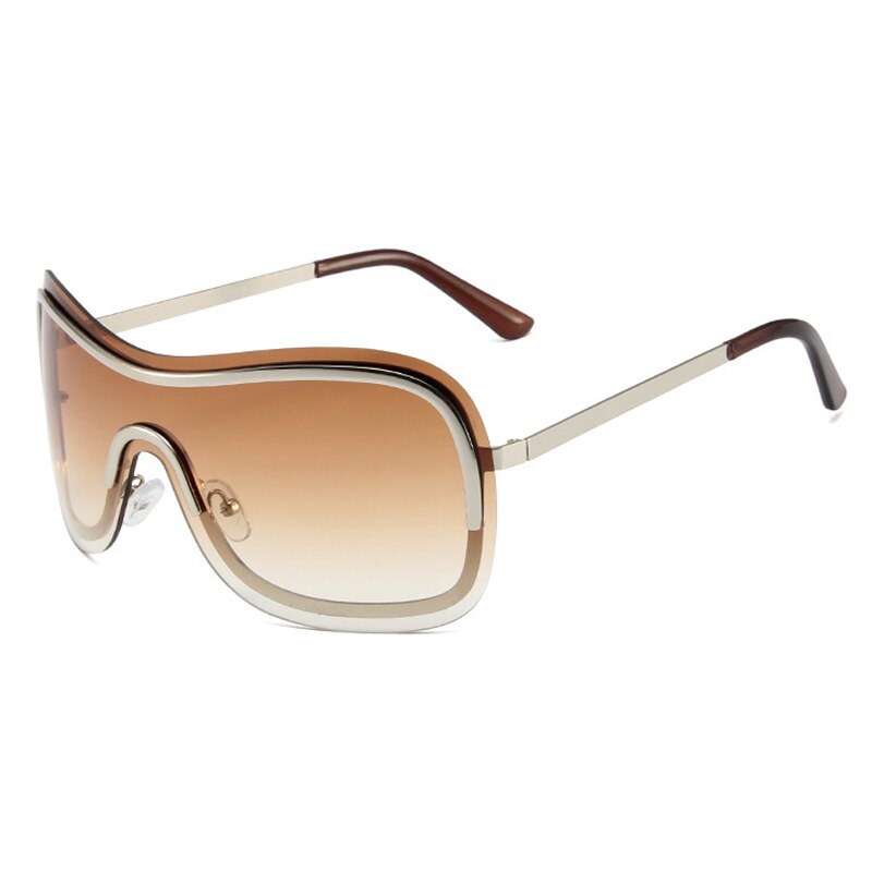 brown rimless sunglasses