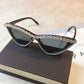 Vintage Luxury Crystal Diamond Cat Eye Sunglasses